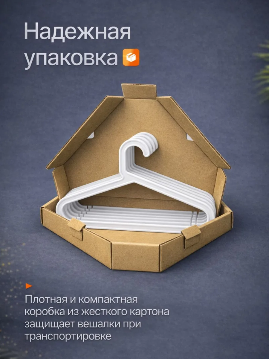 Вешалки для одежды набор 10 штук белые
