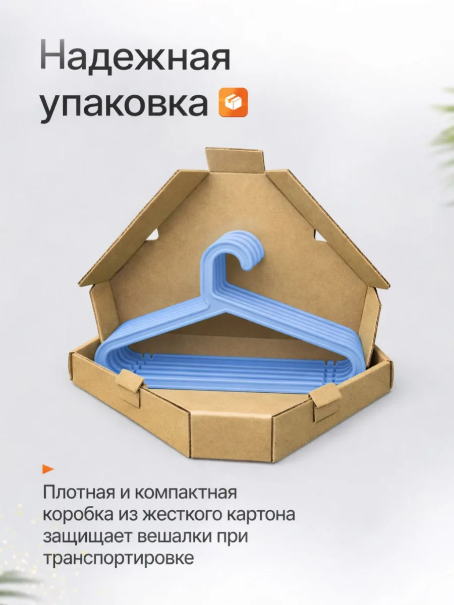 Вешалки для одежды набор 10 штук голубые