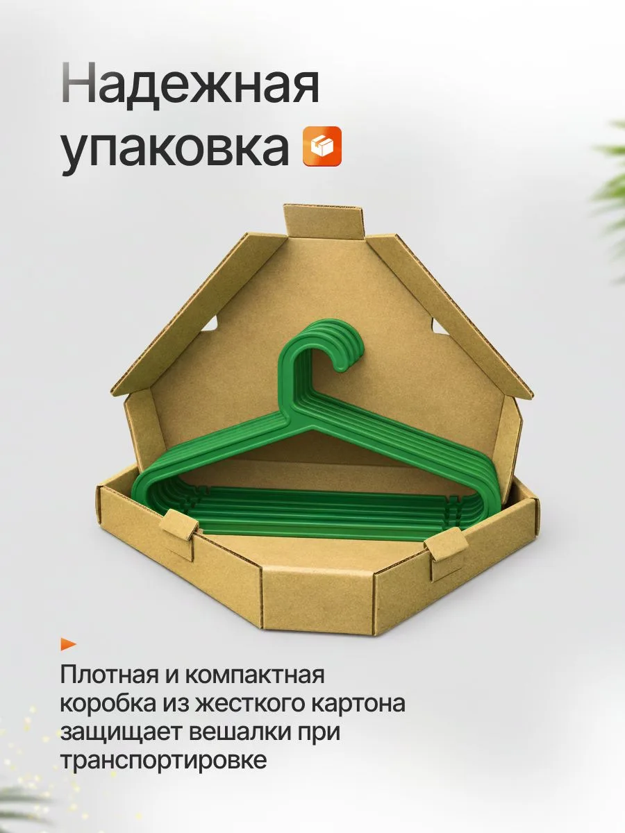 Вешалки для одежды набор 10 штук зеленые