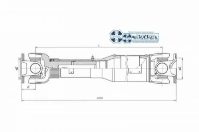 Карданный вал для КамАЗ RS.93630.01.02 Lmin 1058 мм ход 110 мм