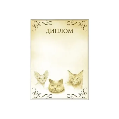 Диплом для выставок кошек (арт.D15)