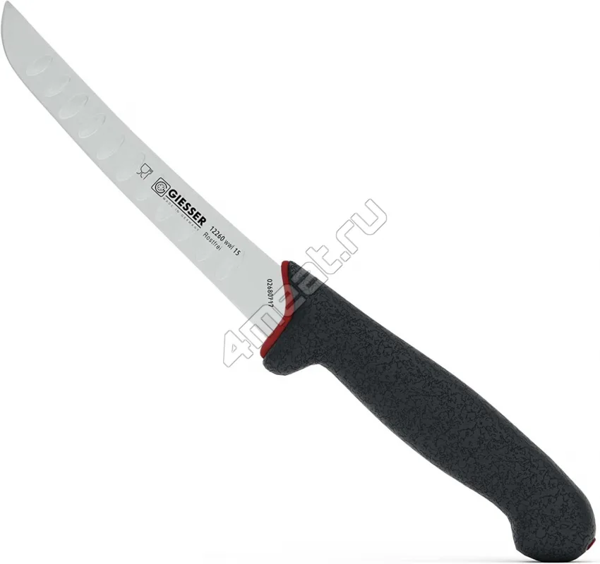 Нож обвалочный жесткий Giesser PrimeLine 12260-15 wwl, с лезвием 15 см с желобками