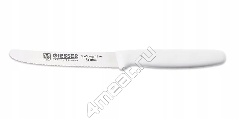 Нож для нарезки продуктов (белый) Giesser 8365-11 см лезвие серрейтор wsp