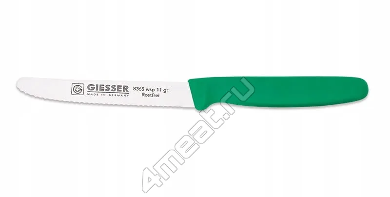 Нож для нарезки продуктов (зелёный) Giesser 8365-11 см лезвие серрейтор wsp
