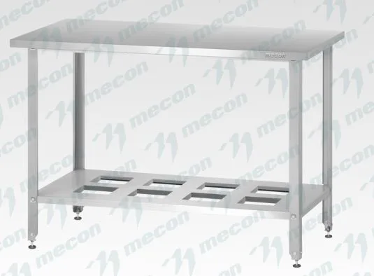Стол производственный СПРн - 1800*600*860 "Norma Zn", борт (полка-решетка; ножка угловая)