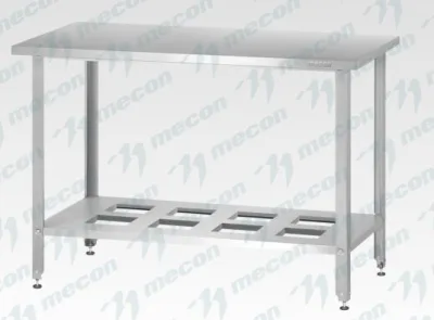 Стол производственный СПРн - 1800*600*860 "Norma Zn", борт (полка-решетка; ножка угловая)
