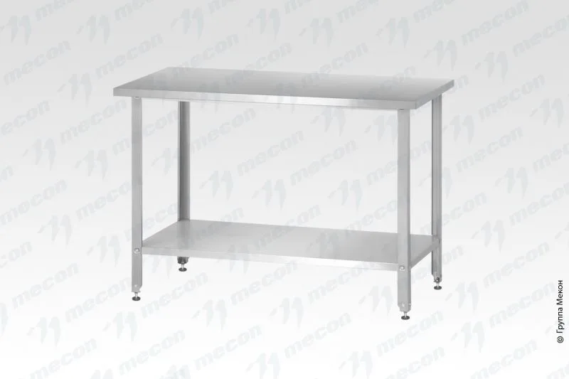 Стол производственный СПРн - 600*600*860 "Norma Zn", борт (полка сплошная; ножка угловая)