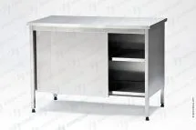 Стол производственный закрытый СПЗп - 1200*600*860 "Profi Ral", борт, двери-купе, полка сплошная