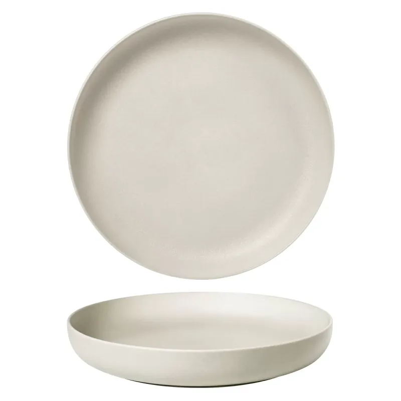 Тарелка с бортом d=25.5 cм,фарфор "NOBLE" серия "Fine Plus-Light Grey"