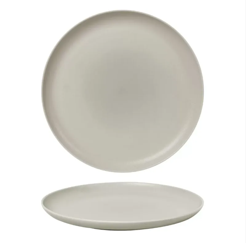 Тарелка с бортом d=25,5 cм,фарфор "NOBLE" серия "Fine Plus-Light Grey"