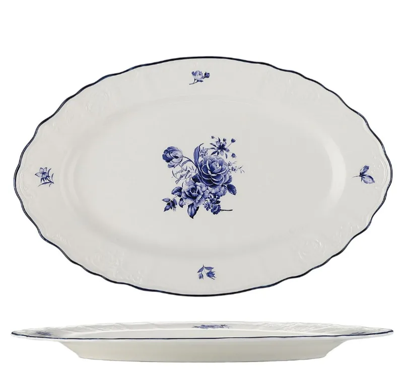 Блюдо овальное 25*16 см,коллекция "Blue Flower" P.L. Proff Cuisine