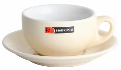 Чашка с блюдцем Barista (Бариста) 220 мл, бежевая, P.L. Proff Cuisine