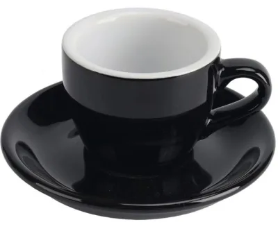Чашка с блюдцем черная Barista (Бариста) 80 мл, P.L. Proff Cuisine