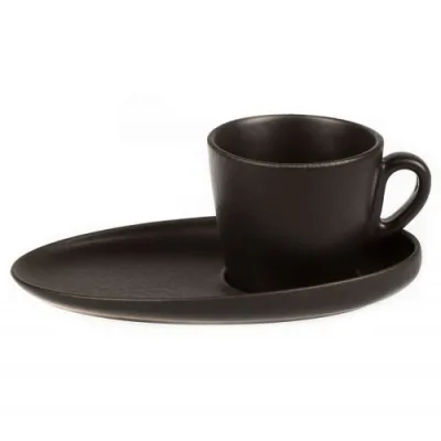 Чашка с блюдцем Black Raw Steller Espresso 100 мл, P.L. Proff Cuisine