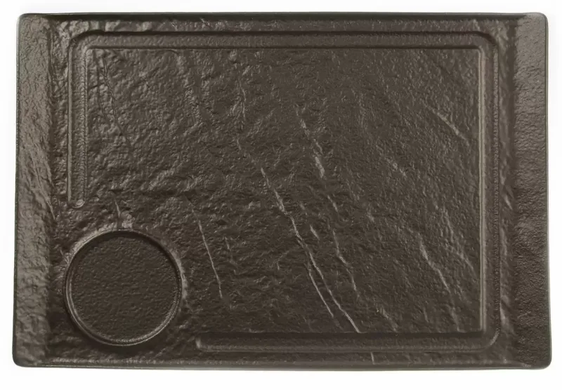 Блюдо для подачи стейка Black Raw Steller, 35*24*2,2 см, P.L. Proff Cuisine