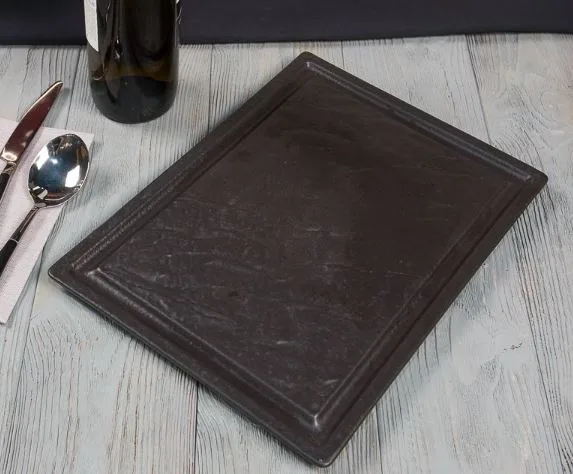 Блюдо для стейка Black Raw Steller 33*24*1,7 см, P.L. Proff Cuisine