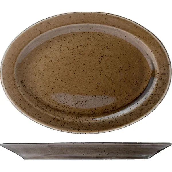 Блюдо овал. «Кантри Стайл» фарфор; H=1.5,L=36,B=26см; зелен.