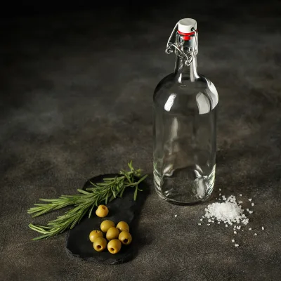 Бутылка бугельная с пробкой, 1 л, цвет прозрачный