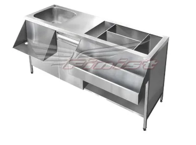 Барная станция FINIST 1600х500_720х850 (цельнотянутая мойка)
