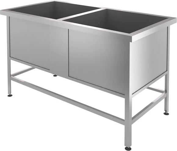 Ванна моечная двухсекционная CRYSPI ВМ 2/700/ВМЦ Э 2(L=1390, S=700, H=870, G=450)