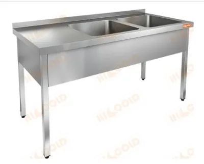 Ванна моечная двухсекционная цельнотянутая HICOLD НСО2М-15/6БП