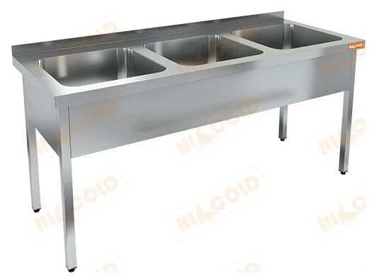 Ванна моечная трехскционная цельнотянутая HICOLD НСО3М-16/6Б