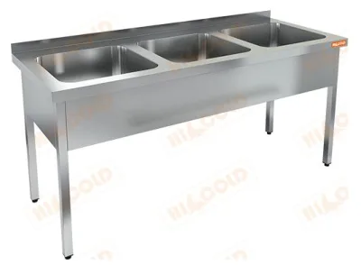 Ванна моечная трехскционная цельнотянутая HICOLD НСО3М-16/6Б