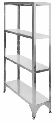Стеллаж со сплошными полками HESSEN С-1,8X8X4/4 каркас оц