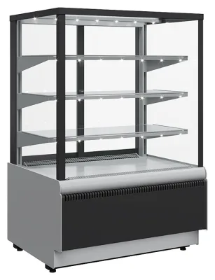Витрина кондитерская CARBOMA KC70 VV 1,3-1 Standard Техно (9006-9005, черная)