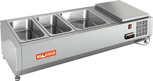 Настольная охлаждаемая витрина для ингредиентов HICOLD VRTO 1000 1/3