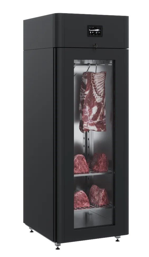 Шкаф холодильный для вызревания мяса POLAIR CS107-Meat стекл. дверь, черный, тип 1