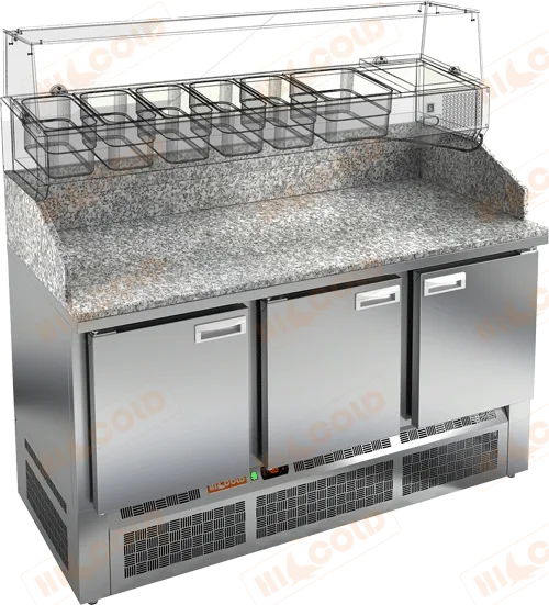 Стол охлаждаемый для пиццы HICOLD PZE3-111/GN камень (без витрины)