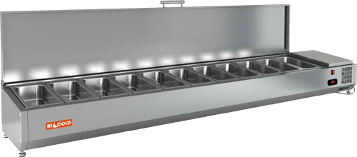 Настольная охлаждаемая витрина для ингредиентов HICOLD VRTU 2280 с крышкой (11 x GN1/3)