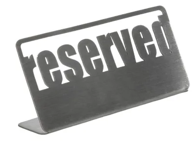 Табличка настольная "Reserved 1" нерж. Luxstahl