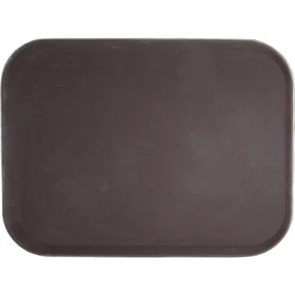 Поднос прорезиненный прямоугольный 460х360х30 мм коричневый [1418CT Brown]