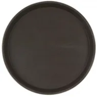 Поднос прорезиненный круглый14'' 35см корич.[1400CT Brow
