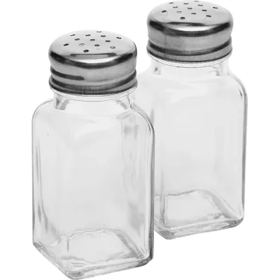 Набор д/специй солонка+перечница; стекло,металл; D=40,H=100мм