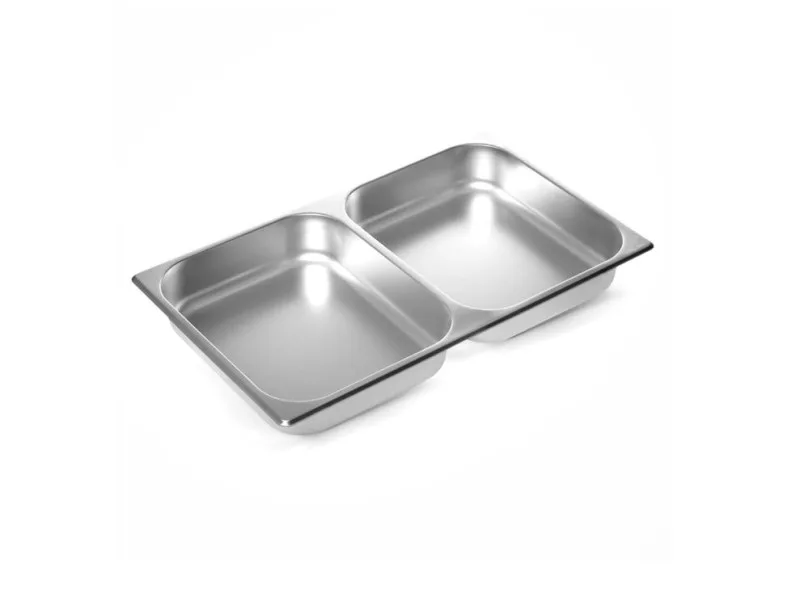 Гастроемкость Luxstahl из нержавеющей стали G/N 1/1 530х325х65 двухсекционная 8 л [125731]