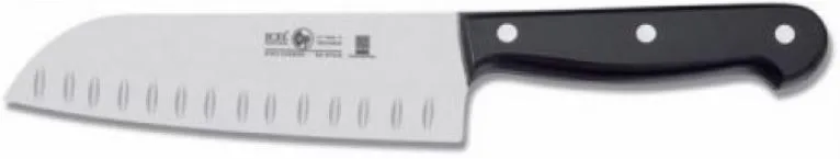 Нож японский Santoku 180/300 мм. с бороздками, черный TECHNIC Icel 27100.8685000.180