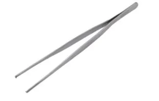 Щипцы (пинцет) 25 см. прямые, прямой кончик с зубцами, нерж. MGsteel /1/