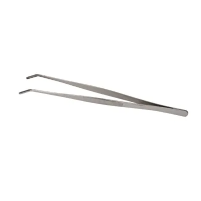 Щипцы (пинцет) 20 см. прямые, изогнутый кончик, нерж. MGsteel /1/100/ (TW-3020)