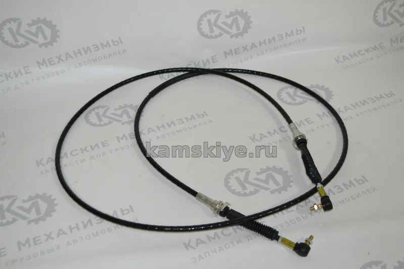 Трос привода КПП HASTERSON на КамАЗ 6580/65801/65802 (в сборе стопорные пластины,пыльники, с наконечниками) (OEM 16108-1703008-10)