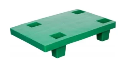 Паллет 600*400*130 мм. сплошной, на ножках, зеленый /1/50/200/