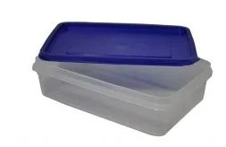 Контейнер для продуктов прямоуг. 1,3 л. 22*14,5*6 см. с синей крышкой MGprof /1/72/ ТП