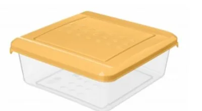 Контейнер для продуктов квадр. 0,5 л. 12,4*12,4*5 см. п/п с крышкой /1/26/