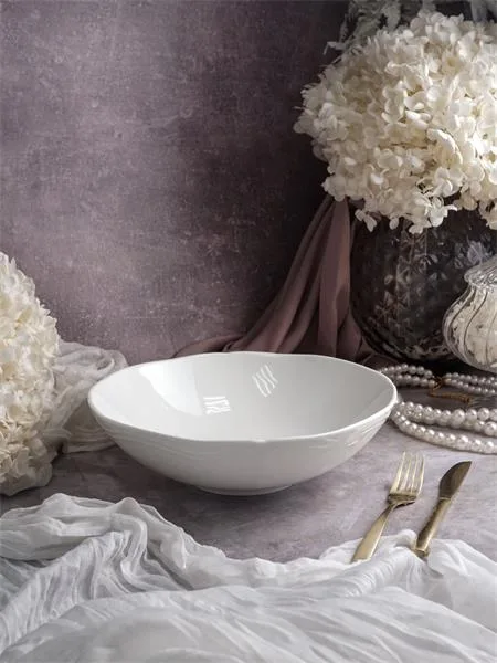 Салатник 1 л, d 21 см h 6,5 см, фарфор, Grazia
