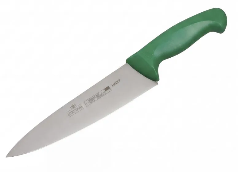 Нож поварской 8" 200мм зелёный "HACCP" Luxstahl [W016]
