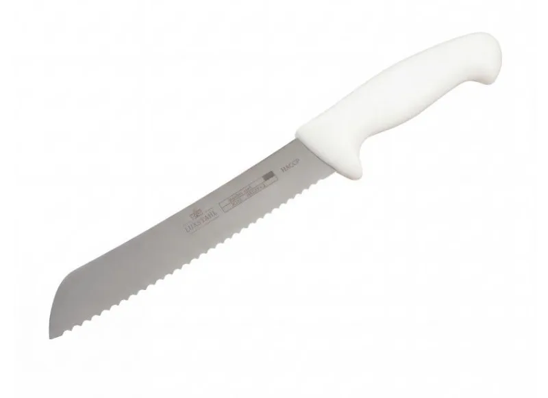 Нож для хлеба 8" 200мм белый "HACCP" Luxstahl [W016]