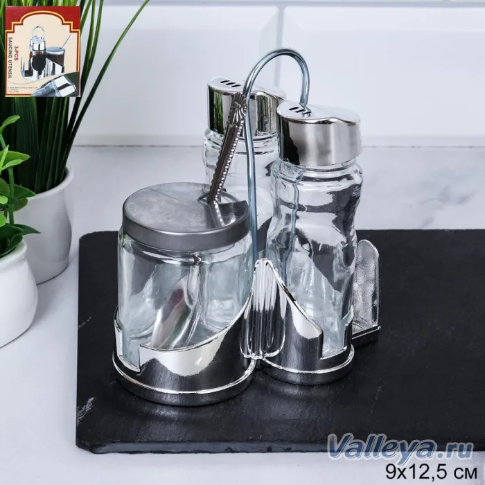 Набор для специй 4пр на подст/нерж AT-825 *60