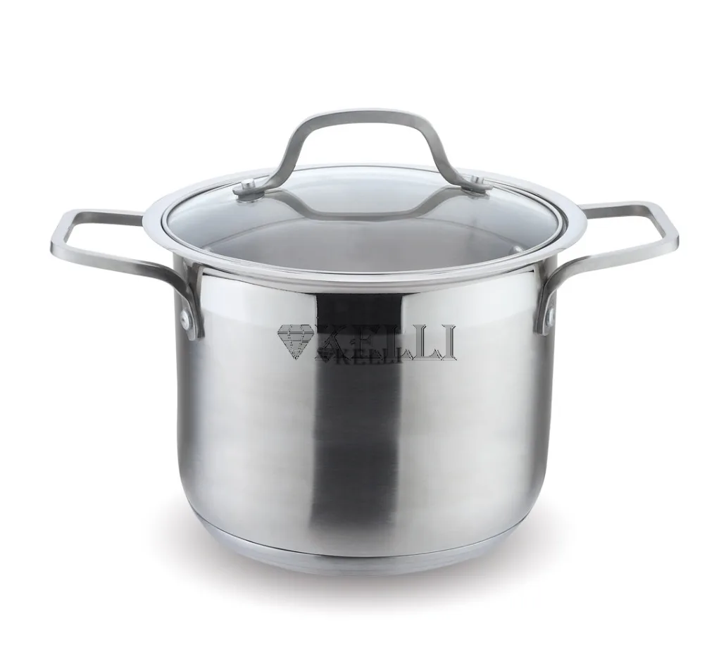 Кастрюля нерж KL-4229 23,0л стекл/кр 3-х слой/дно *2